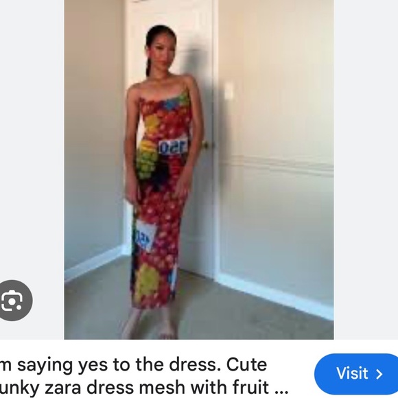 Zara fruit mesh midi dress BLOGGERS FAVORITE! NWT - Picture 8 of 8